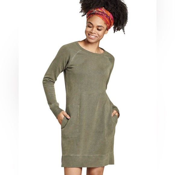 Toad&Co Dresses & Skirts - XS Toad & Co. Army Green Epiq Long-Sleeve Hemp Cotton Sweater Dress